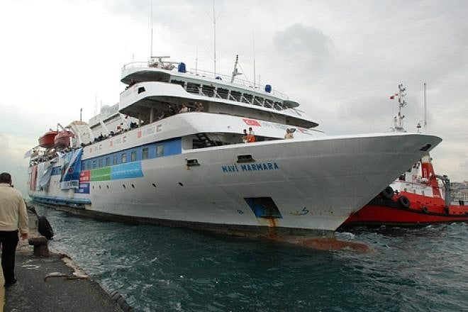 The “Mavi Marmara” leaves Antalya, Turkey, for Gaza on May 22, 2010. Nine days later, it was at the center of the Gaza flotilla incident that led to a deterioration in Israel-Turkey relations. Credit: Free Gaza Movement via Wikimedia Commons.