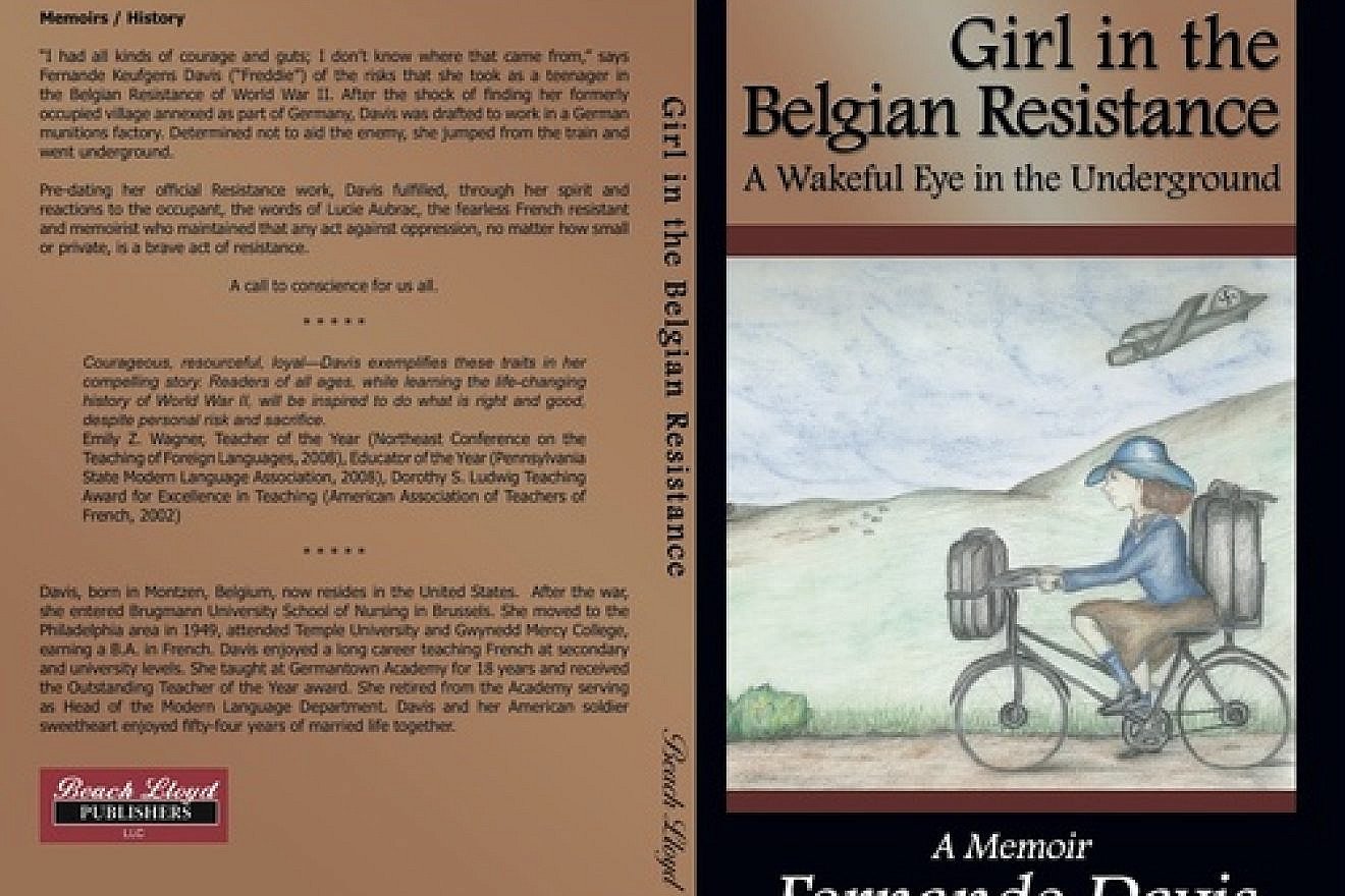 The cover and back of “Girl in the Belgian Resistance,” a Holocaust memoir written by Fernande K. Davis and published by Beach Lloyd Publishers. Credit: Beach Lloyd Publishers.