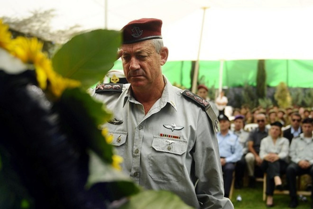The Israel Defense Forces salutes Yom Kippur War heroes at an official annual memorial service for fallen soldiers on Oct. 9, 2011. Pictured is IDF Chief of Staff Lt. Gen. Benny Gantz. Credit: Sgt. Ori Shifrin, IDF Spokesperson's Unit.