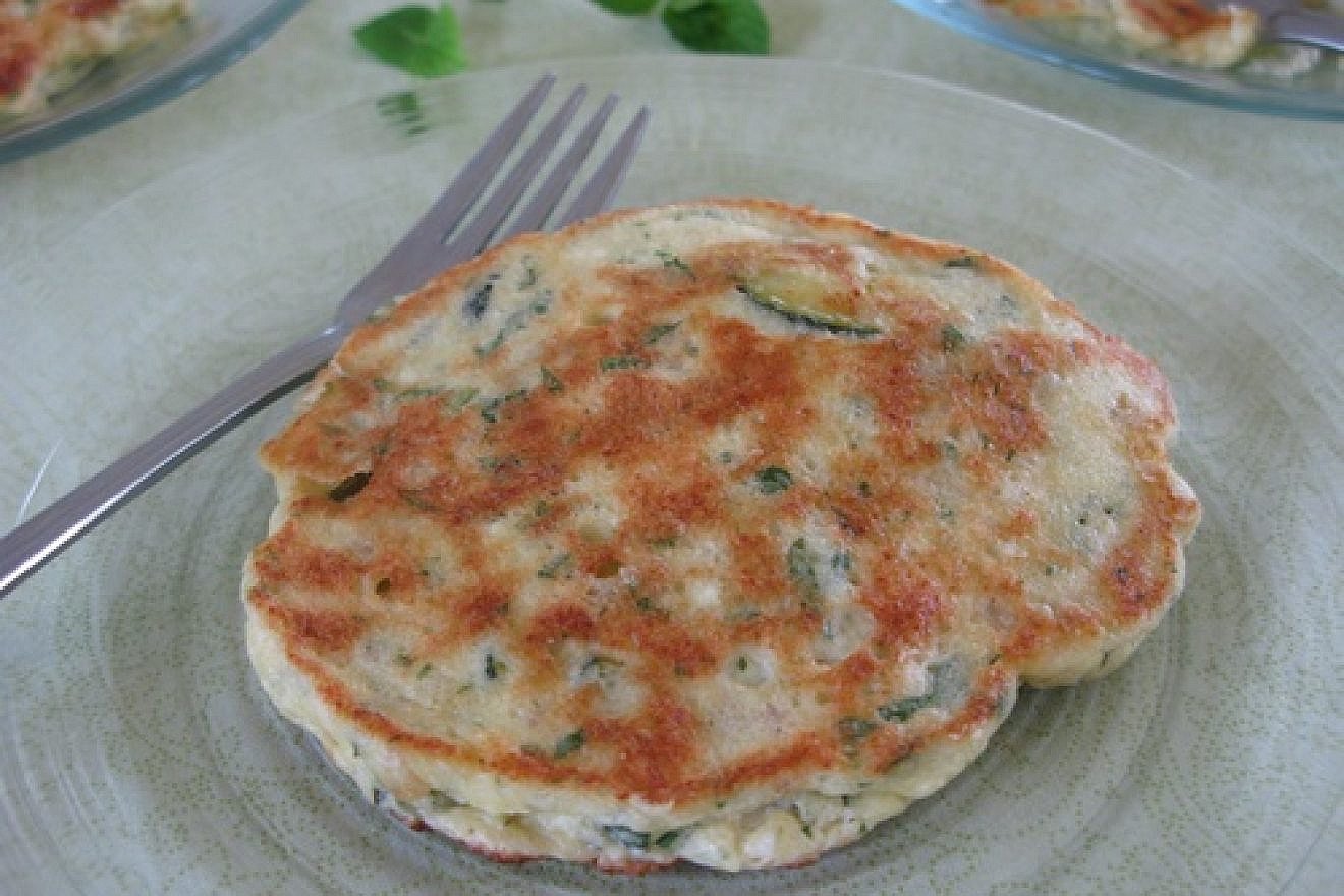 Zucchini-ricotta cloud cakes, a suggested Sukkot recipe from Mollie Katzen. Credit: Mollie Katzen.