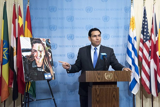Israeli Ambassador to the United Nations Danny Danon briefs journalists in New York, June 29, 2017. Credit: U.N. Photo/Kim Haughton.