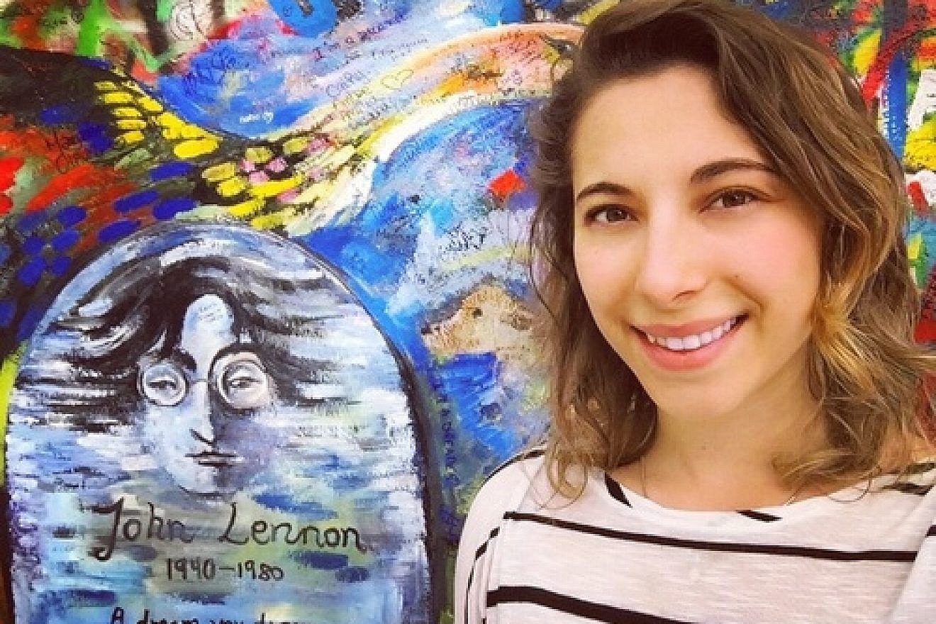 Click photo to download. Caption: Eliana Rudee at the Lennon Wall in Prague. Credit: Courtesy Eliana Rudee.