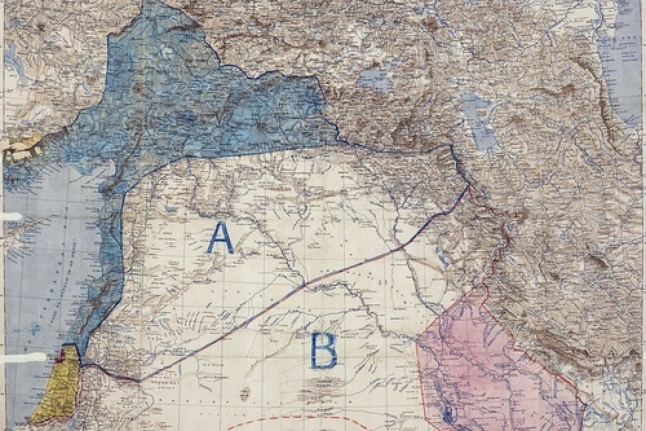 Click photo to download. Caption: The original map of the 1916 Sykes-Picot Agreement. Credit: Royal Geographical Society via Wikimedia Commons.