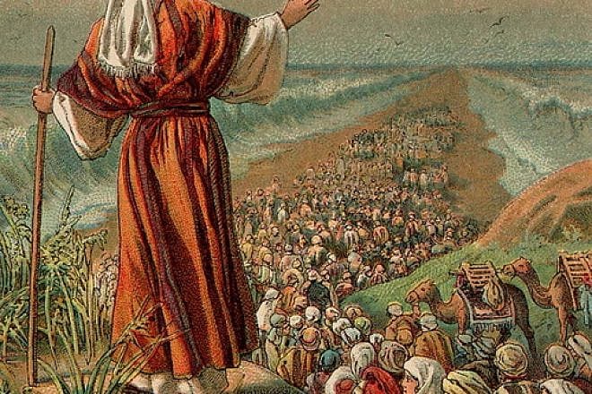 Click photo to download. Caption: An illustration of the biblical Exodus from Egypt. Credit: Providence Lithograph Company via Wikimedia Commons.
