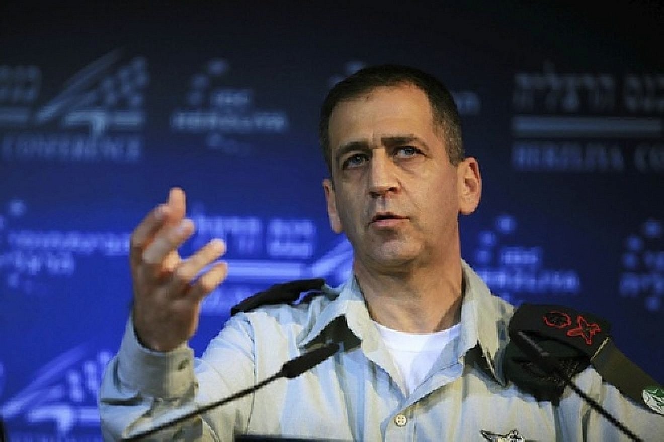 IDF Military Intelligence director Maj. Gen. Aviv Kochavi speaks at the Interdisciplinary Center in Herzliya, Israel, Feb. 2, 2012. Credit: Yehoshua Yosef/Flash90.