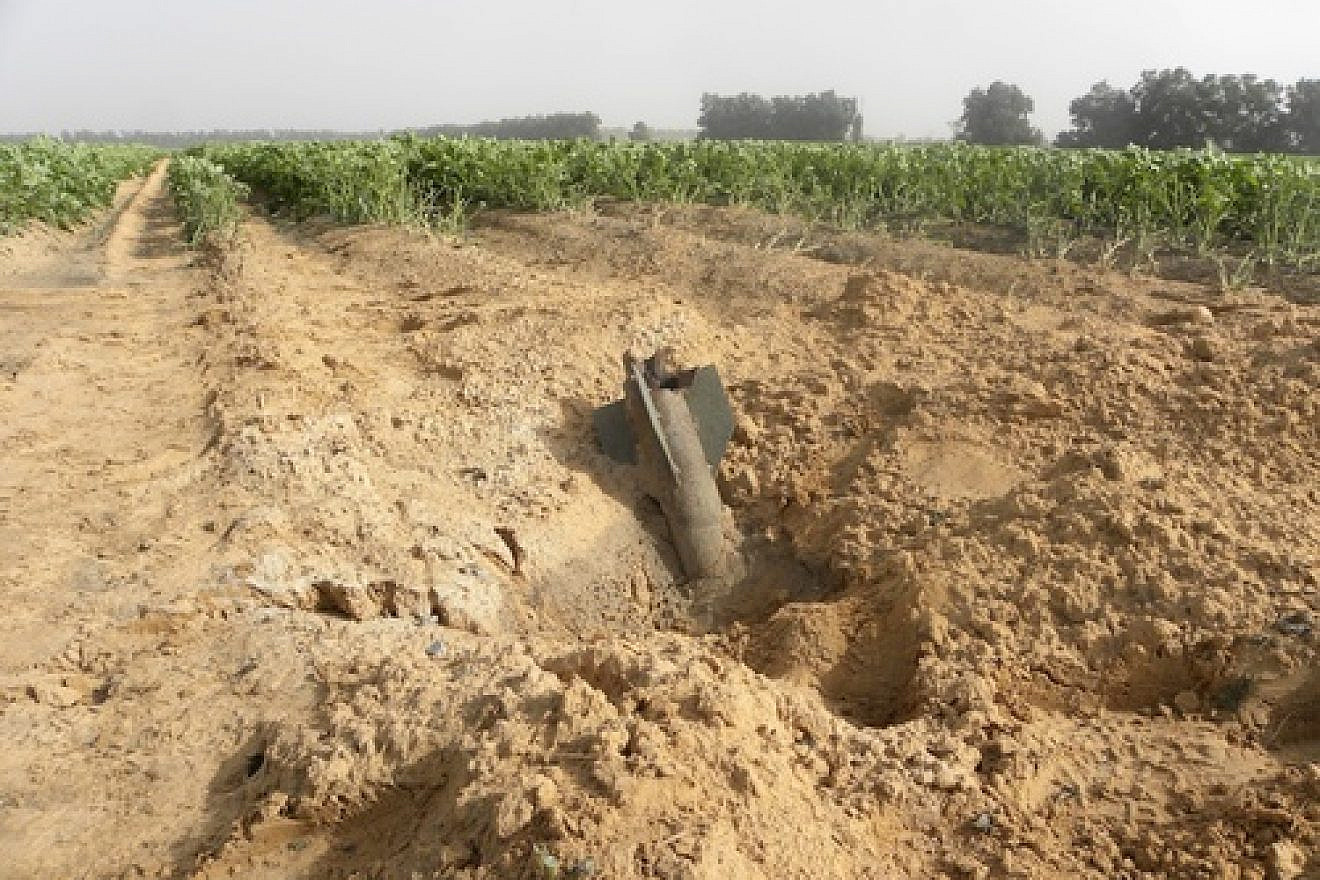 The remnants of a Gazan rocket fired into southern Israel. Photo by Ronit Minaker.
