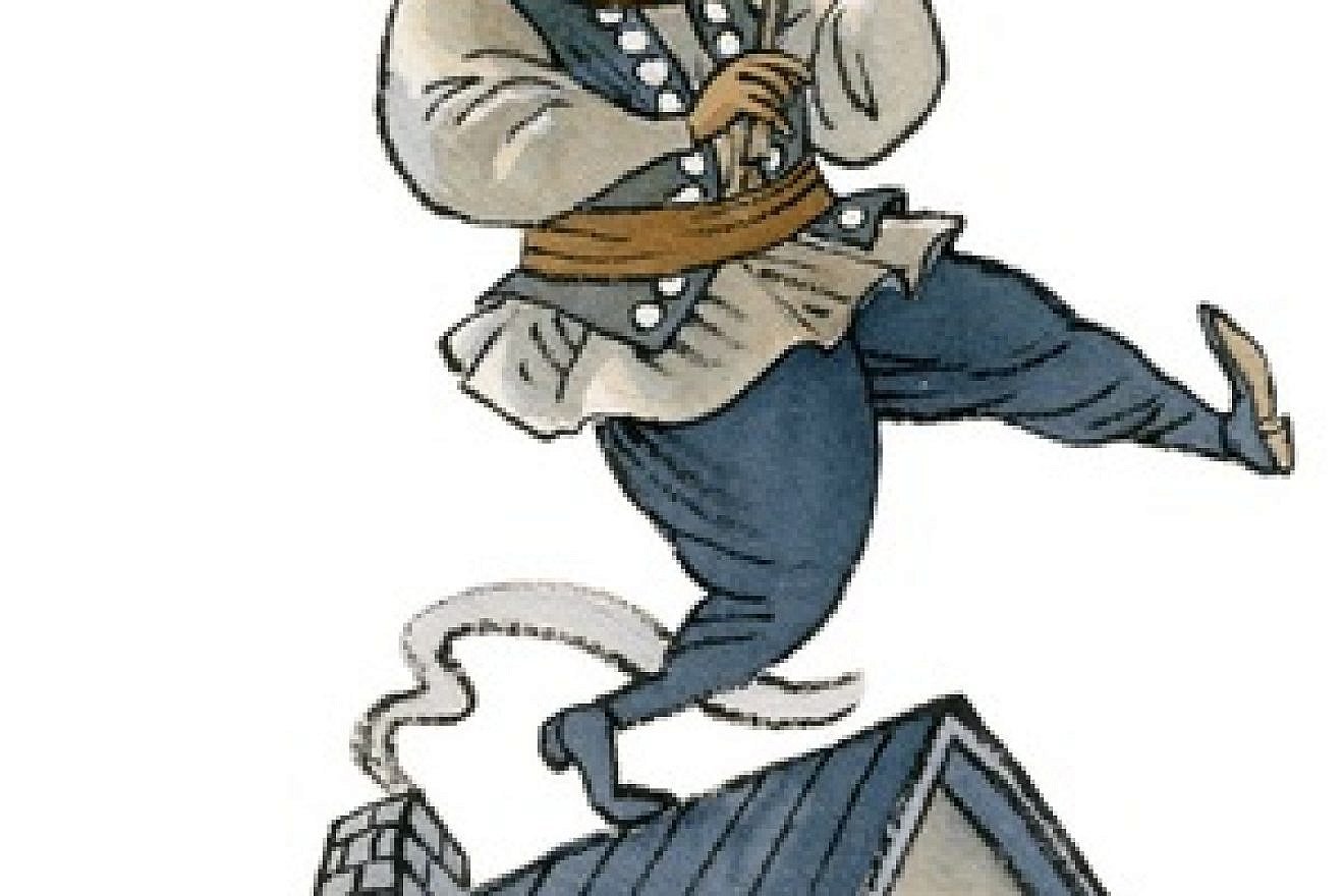 A sketch of the lead character, Tevye, from ”Fiddler on the Roof.” Credit: Morburre.