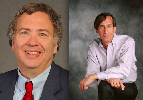 Jewish former State Department officials David Makovsky (left) and Aaron David Miller. Credit: Washington Institute for Near East Policy and Woodrow Wilson International Center.