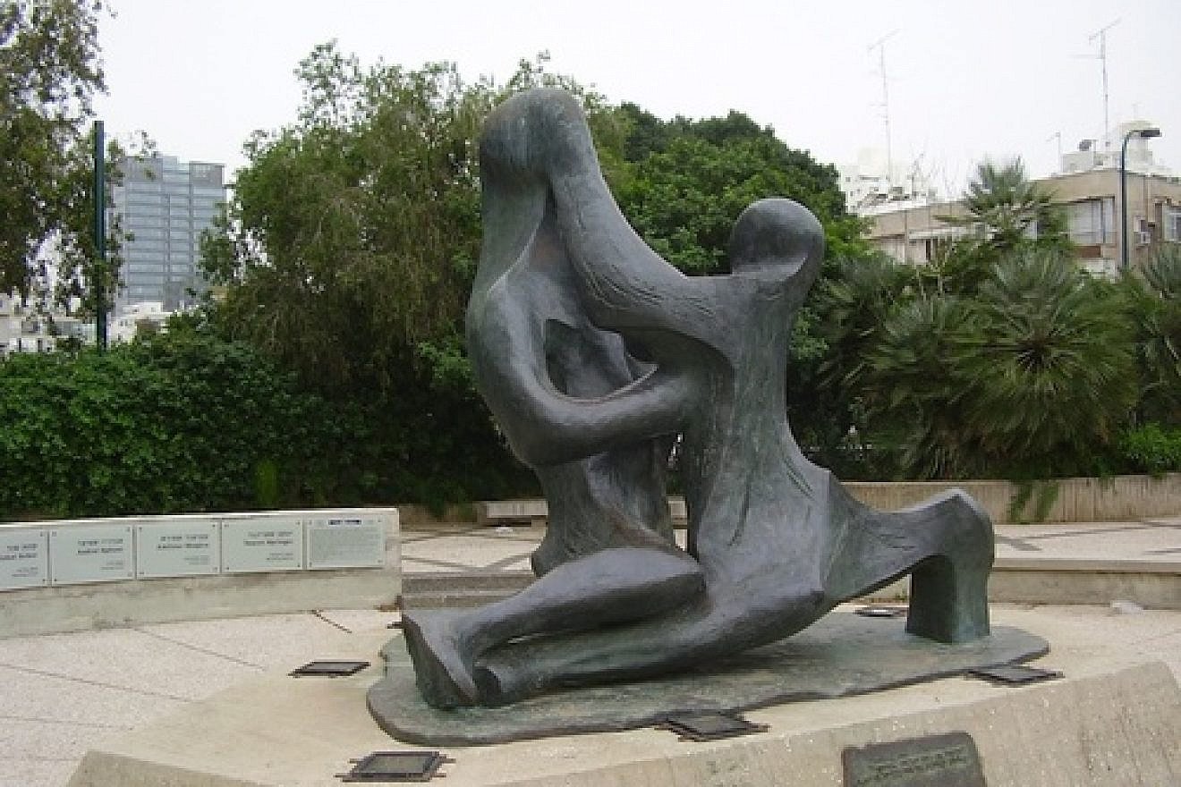 Click photo to download. Caption: A memorial in Tel Aviv for the 11 Israeli team members killed by Palestinian terrorists at the 1972 Munich Olympics. Credit: Avishai Teicher.