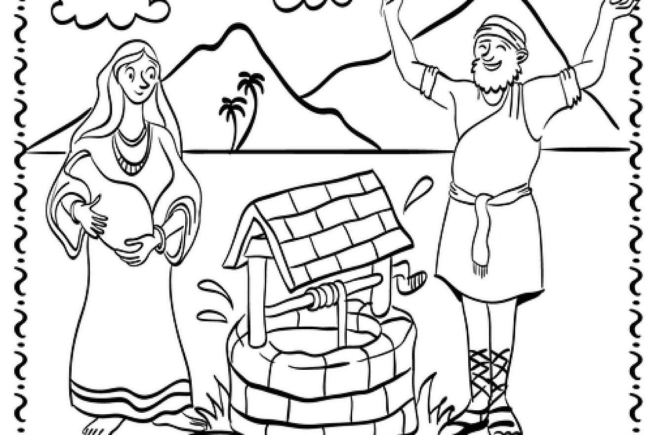The Challah Crumbs coloring page for the Torah portion (parshah) of Chukat. Credit: Challah Crumbs.