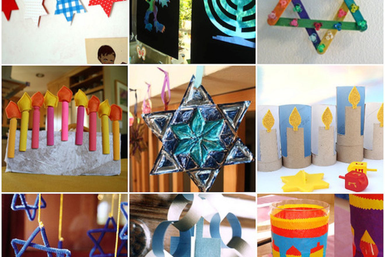 A collage of Hanukkah crafts projects for children. Source: Pinterest.