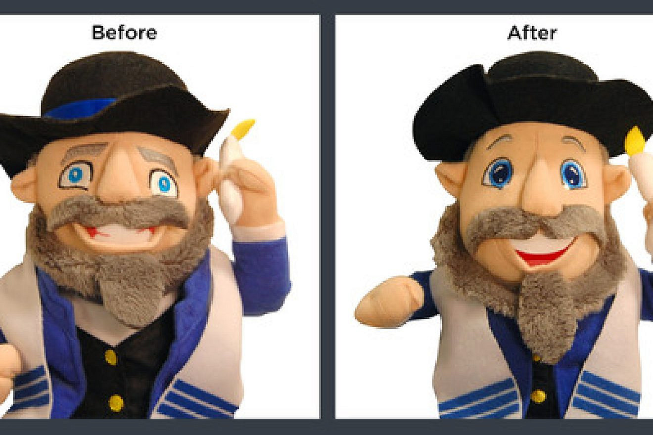 The old (left) and new (right) faces of the Mensch on a Bench. Credit: Courtesy Mensch on a Bench.