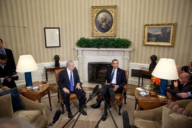 Click photo to download. Caption: President Barack Obama and Prime Minister Benjamin Netanyahu of Israel deliver statements to the press prior to their bilateral meeting in the Oval Office, March 5, 2012. Credit: Official White House Photo by Lawrence Jackson.