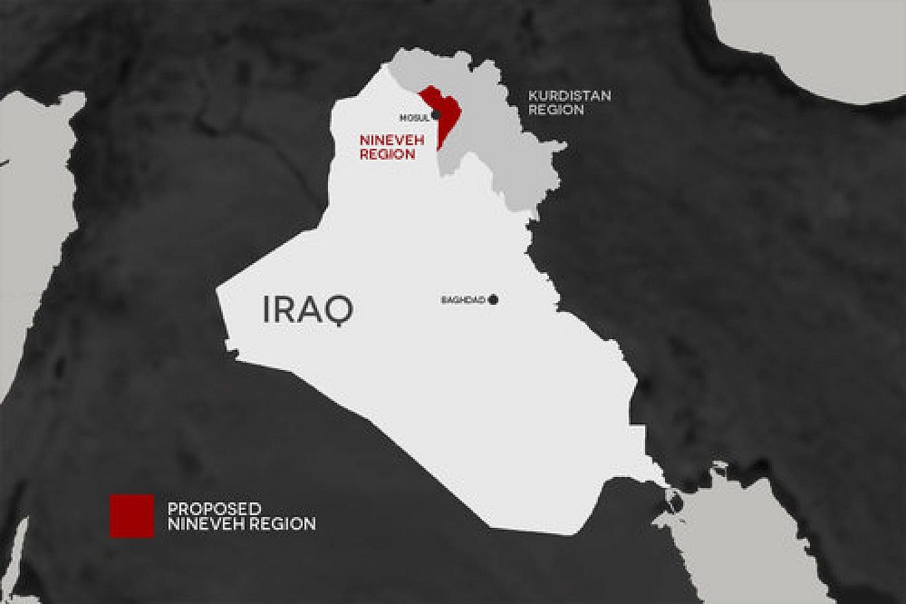 A map of the proposed autonomous Nineveh Plains region in Iraq. For the first time in history, all the Iraqi Christian militias are working together to retake their historical homeland in the Nineveh Plains back from Islamic State, notes columnist Bradley Martin. Credit: Courtesy of Ramy Jajo.
