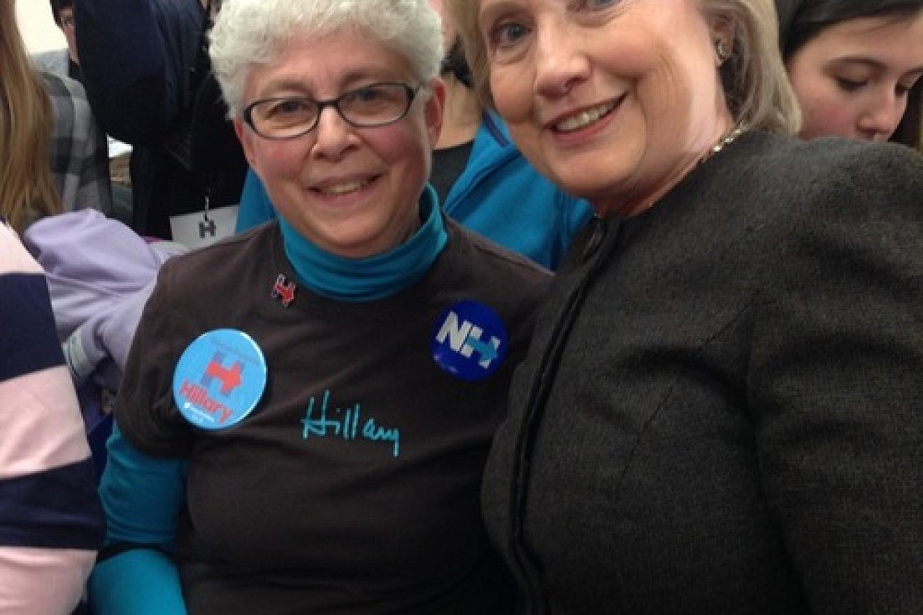 Seventy-year-old Norma Shulman (left) is pictured in New Hampshire with her presidential candidate of choice, Hillary Clinton. Credit: Courtesy Norma Shulman.