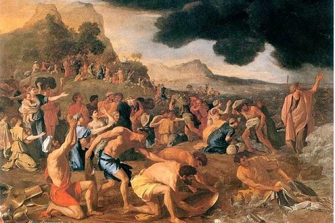 Click photo to download. Caption: "The Crossing of the Red Sea," a painting by Nicholas Poussin. Credit: Nicholas Poussin via Wikimedia Commons.