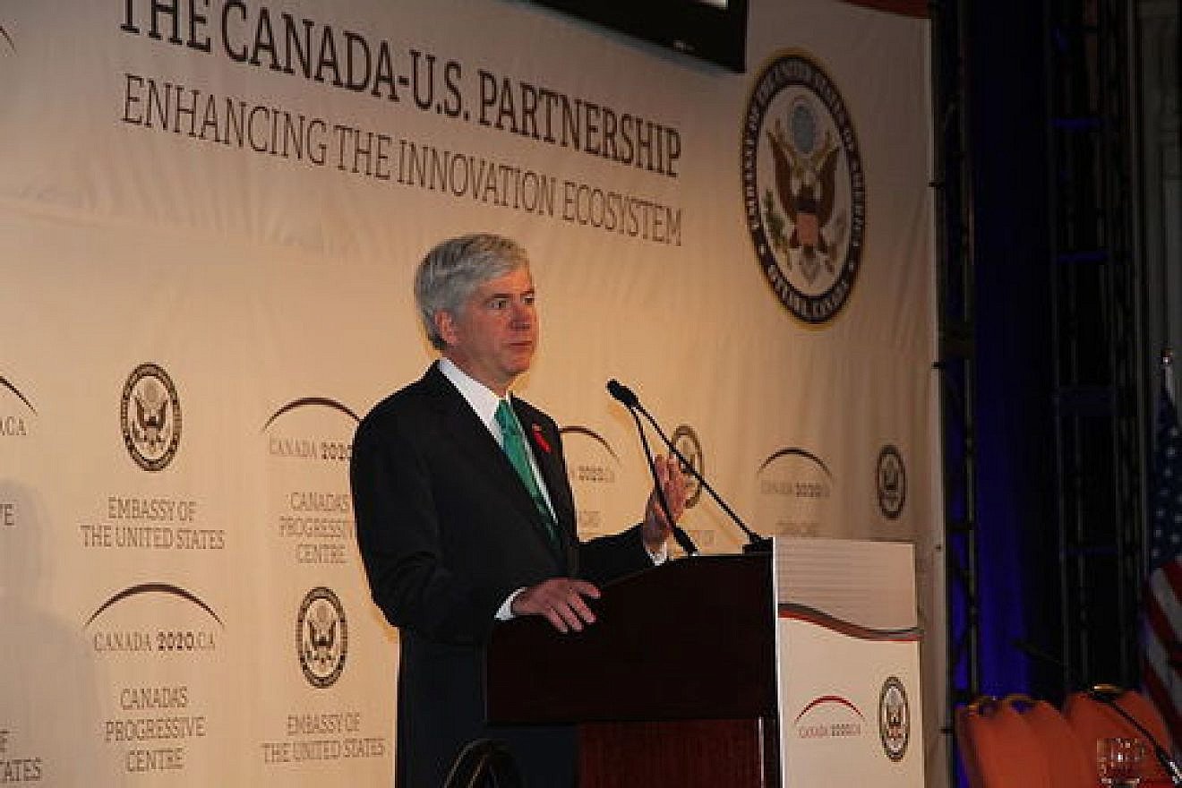 Click photo to download. Caption: On Labor Day weekend, Michigan Governor Rick Snyder (pictured) welcomed thousands of Muslims to Detroit for the annual convention of the Islamic Society of North America, where attendees heard from a disturbing lineup of radical Islamic speakers, reports Sarah N. Stern. Credit: US Mission Canada via Wikimedia Commons.