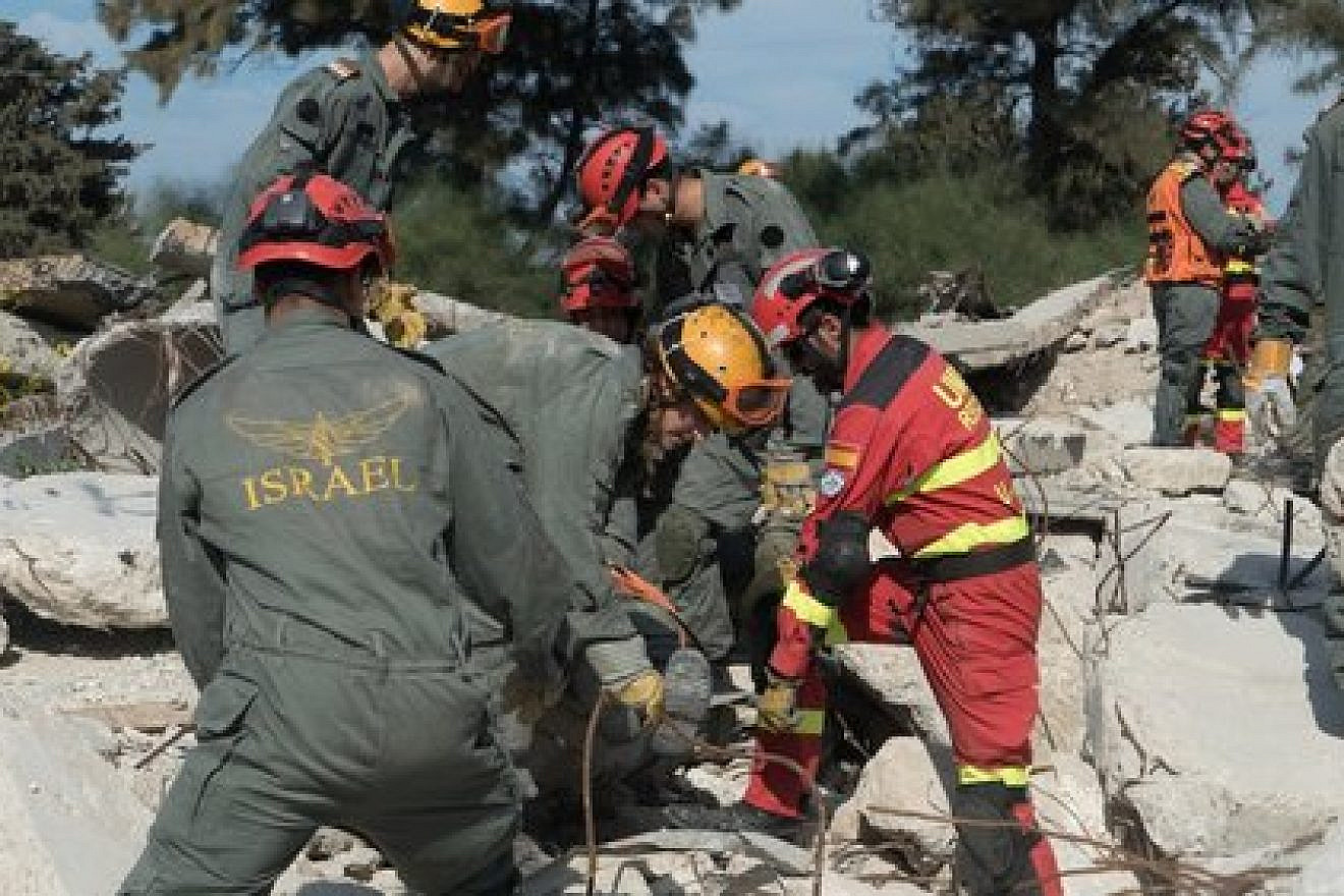 The late-October emergency exercise in southern Israel involving rescue forces from Israel, the Palestinian Authority, Jordan and Spain. Credit: IDF Spokesperson's Unit.