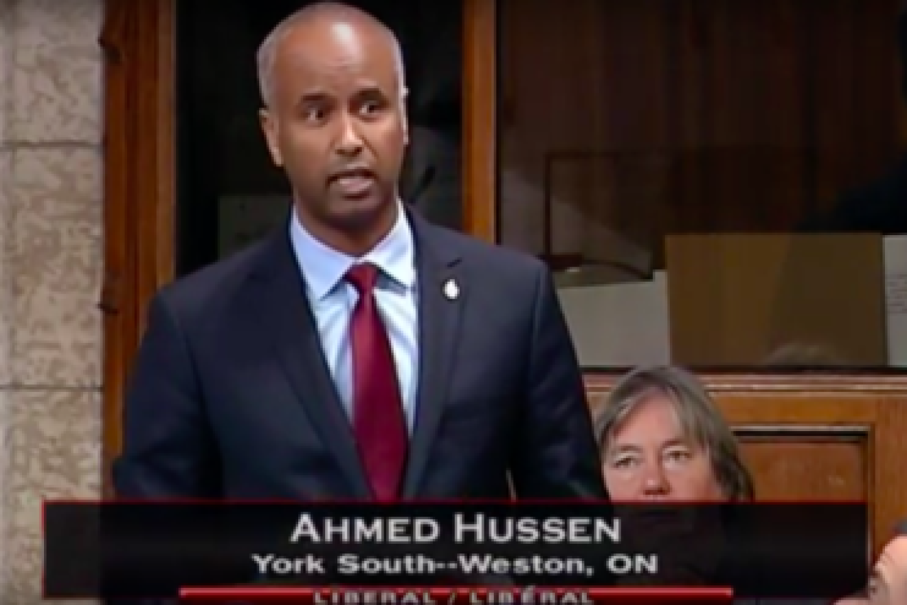 Ahmed Hussen speaks in November 2016. Credit: YouTube.