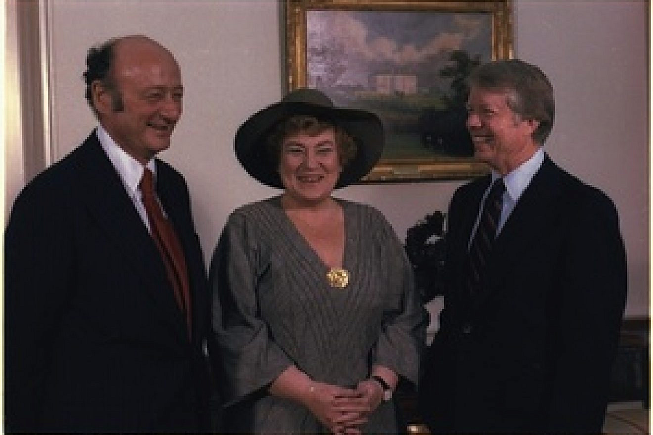 LandscClick photo to download. Caption: From left to right, New York Mayor Ed Koch, Congresswoman Bella Abzug (D-NY) and President Jimmy Carter during a meeting in 1978. Credit: White House.ape