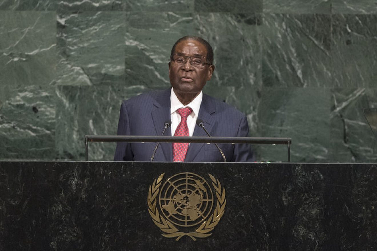 Robert Mugabe, the president of Zimbabwe, addresses the United Nations General Assembly on Sept. 21, 2017. Credit: U.N. Photo/Cia Pak.