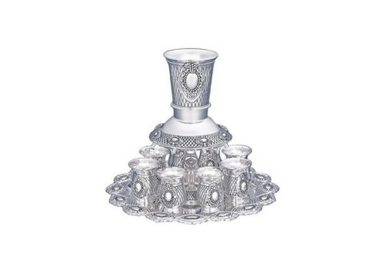A Kiddush cup fountain, pictured, can be a creative Jewish wedding gift. Credit: World of Judaica.