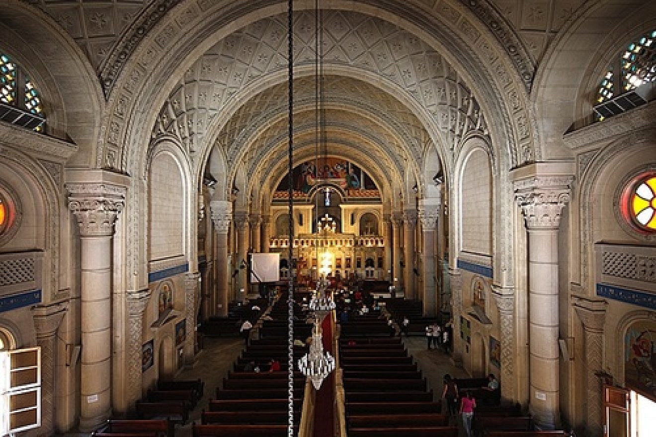 Inside the Coptic Christian St. Mark Cathedral in Alexandria, Egypt. The cathedral, considered to be Coptic Christianity's holiest site, was attacked by Islamic protesters in April. Credit: Roland Unger via Wikimedia Commons.