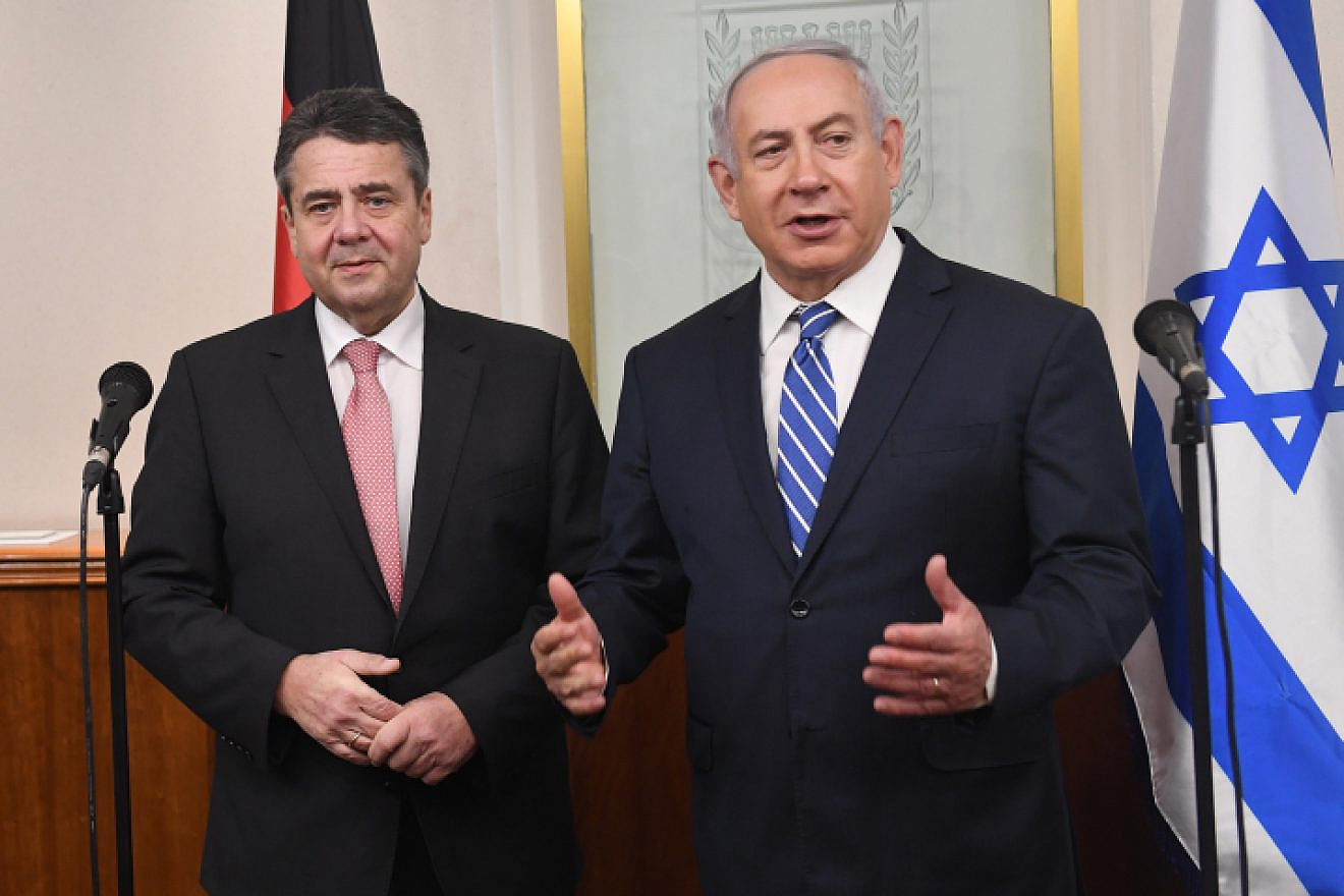 Israeli Prime Minister Benjamin Netanyahu meets with German Foreign Minister Sigmar Gabriel at Prime Minister office in Jerusalem, on January 31, 2018. Photo by Kobi Gideon/GPO