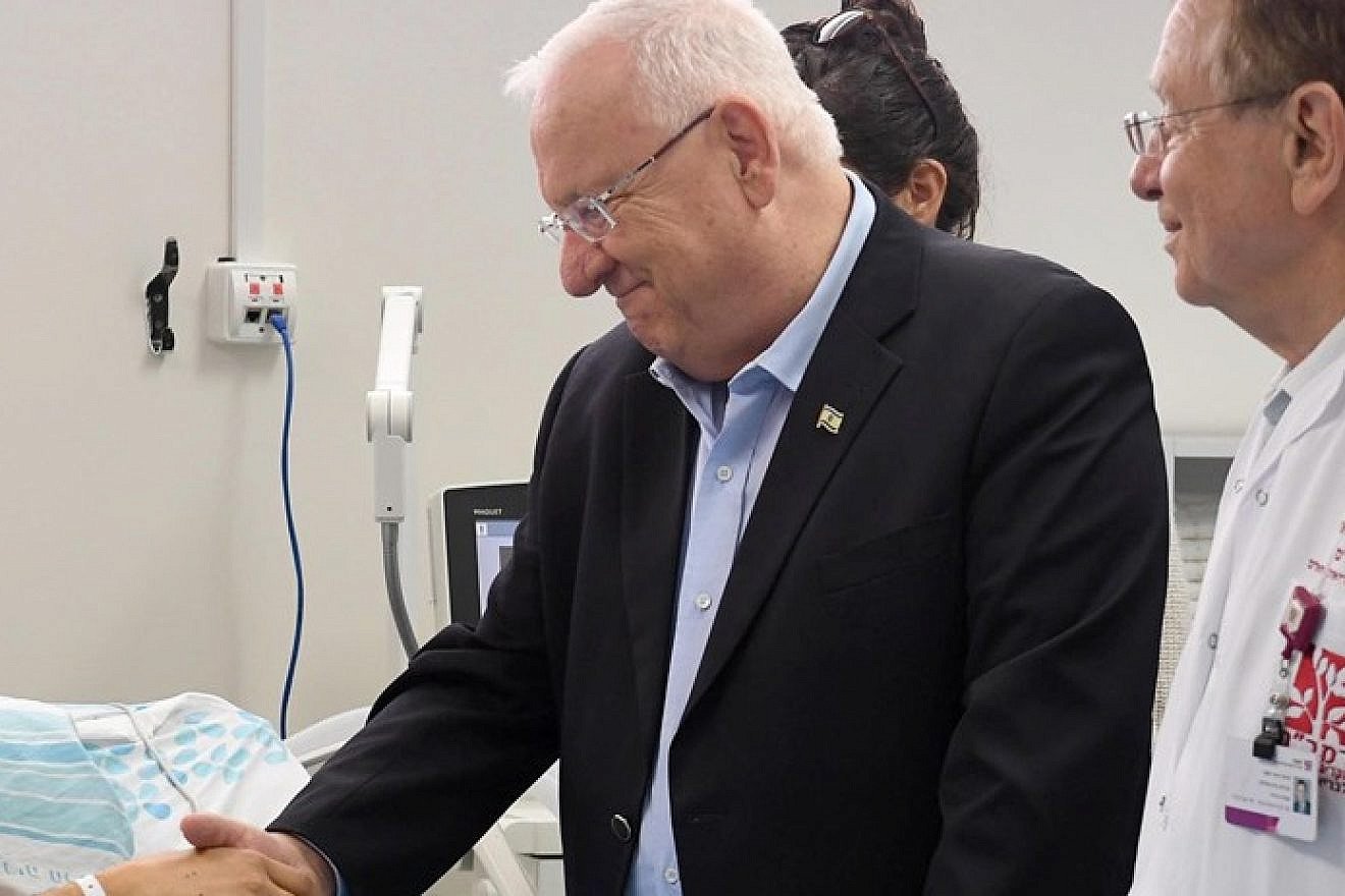 The pilot visited by Israeli President Reuven Rivlin, accompanied by Dr. Rafael Beyar, director of the Rambam Health Care Campus (Photo: Marc Neiman/GPO)