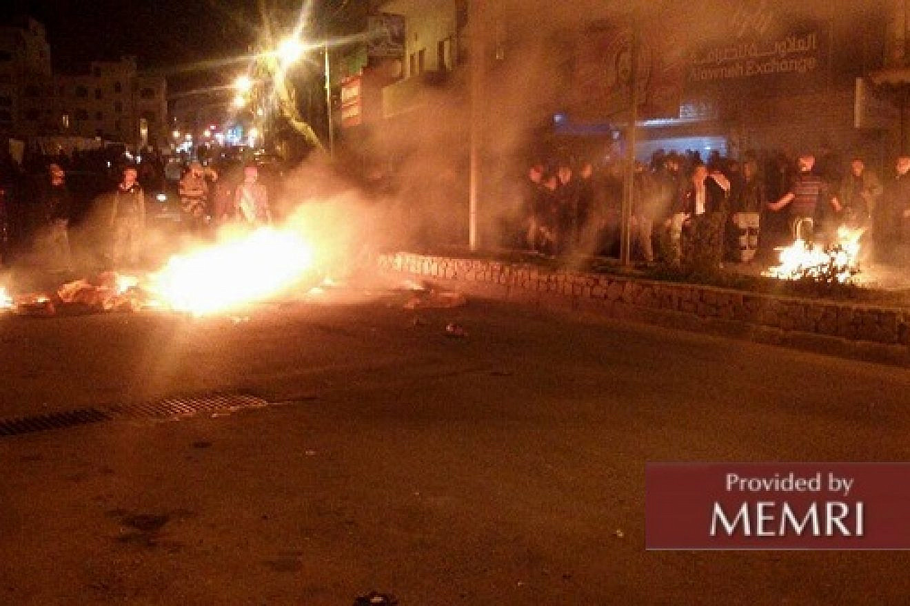 Riots in Al-Salt (Al-Sabil, Jordan, Feb. 4, 2018)