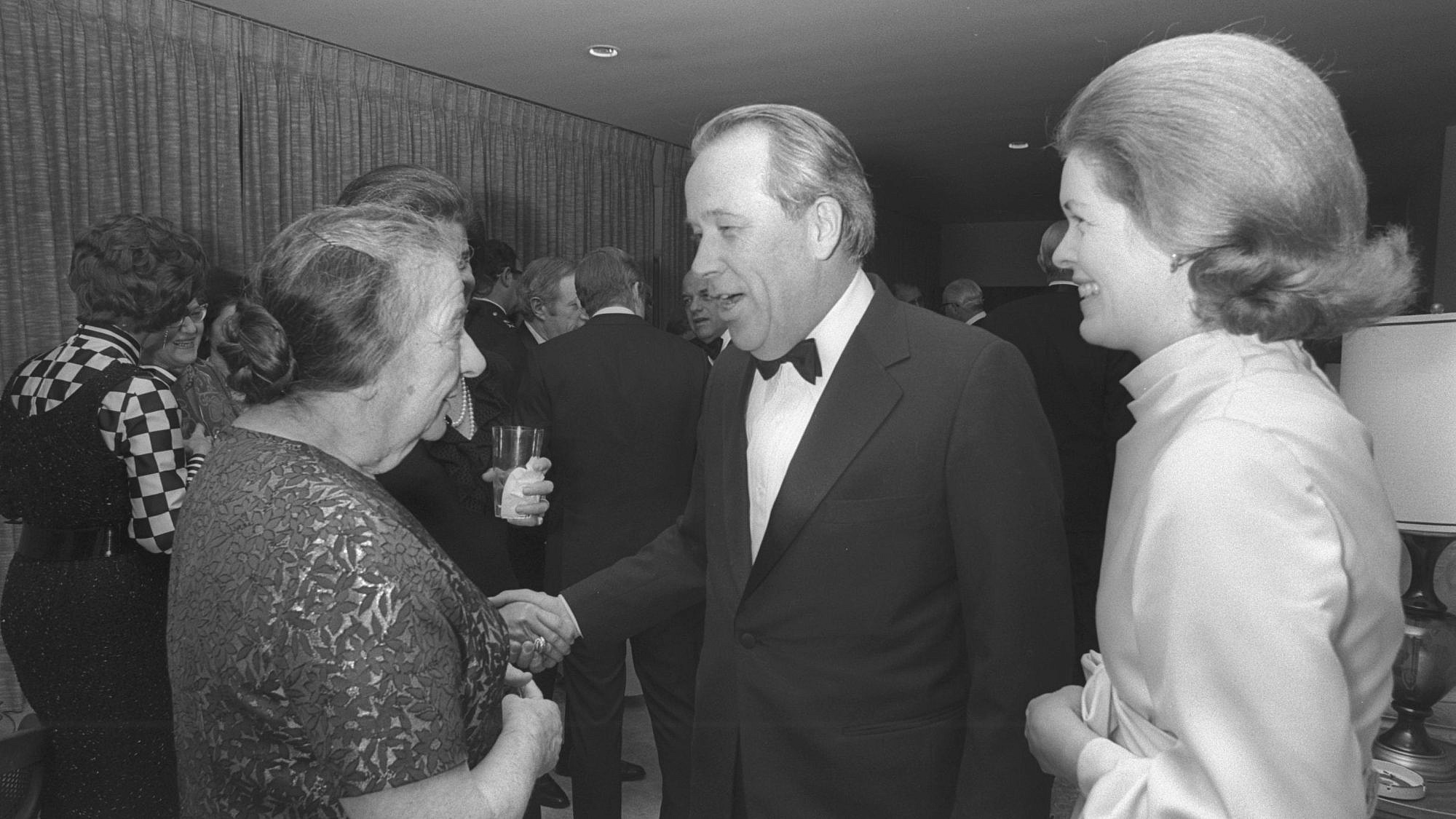 Israeli Prime Minister Golda Meir with Sen. Henry “Scoop” Jackson during a reception at Israeli Ambassador to the United States Yitzhak Rabin’s residence in Washington, D.C. Photo by Moshe Milner/GPO