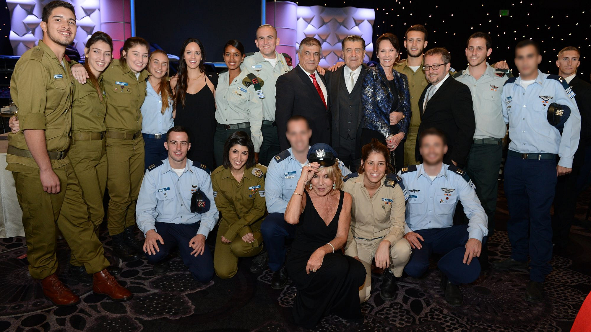 Haim and Cheryl Saban (standing next to each other, center right) at a Friends of the IDF annual dinner. Photo by Peter Halmagyi.
