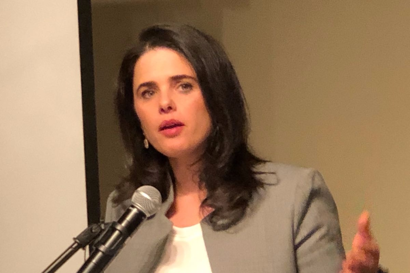 Israeli Justice Minister Ayelet Shaked speaks at an event at the Sixth & I Historic Synagogue in Washington, D.C. Credit: Alex Traiman.