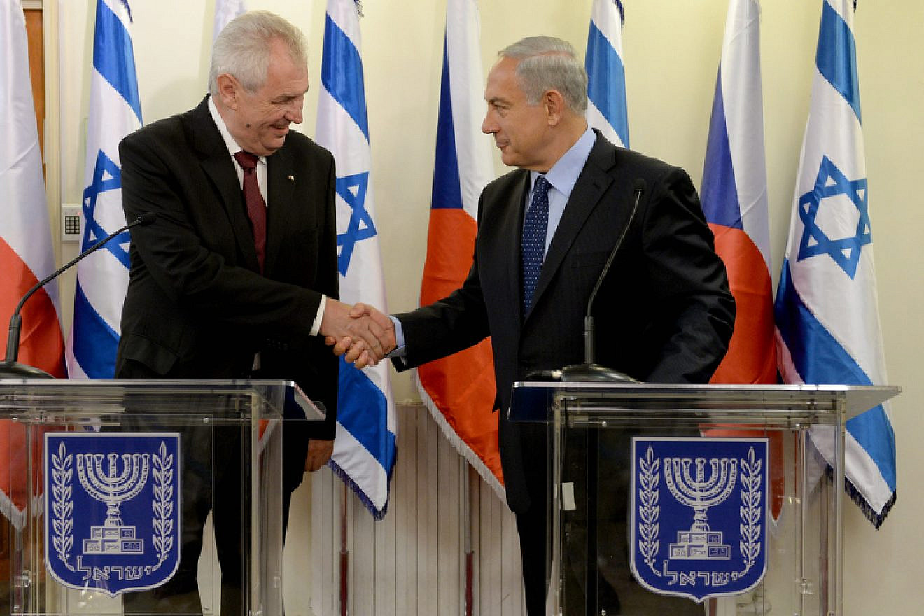 Israeli Prime Minister Benjamin Netanyahu holds a press conference with Czech President Milos Zeman in Jerusalem on Oct. 7, 2013. Photo  by Kobi Gideon/GPO/Flash 90.