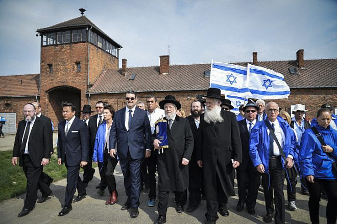 Jews from all over the world participate in the annual March of the Living program on the grounds of Auschwitz-Birkenau in Poland, as Israel marks Holocaust Remembrance Day on April 16, 2015. Photo by Yossi Zeliger/Flash90.