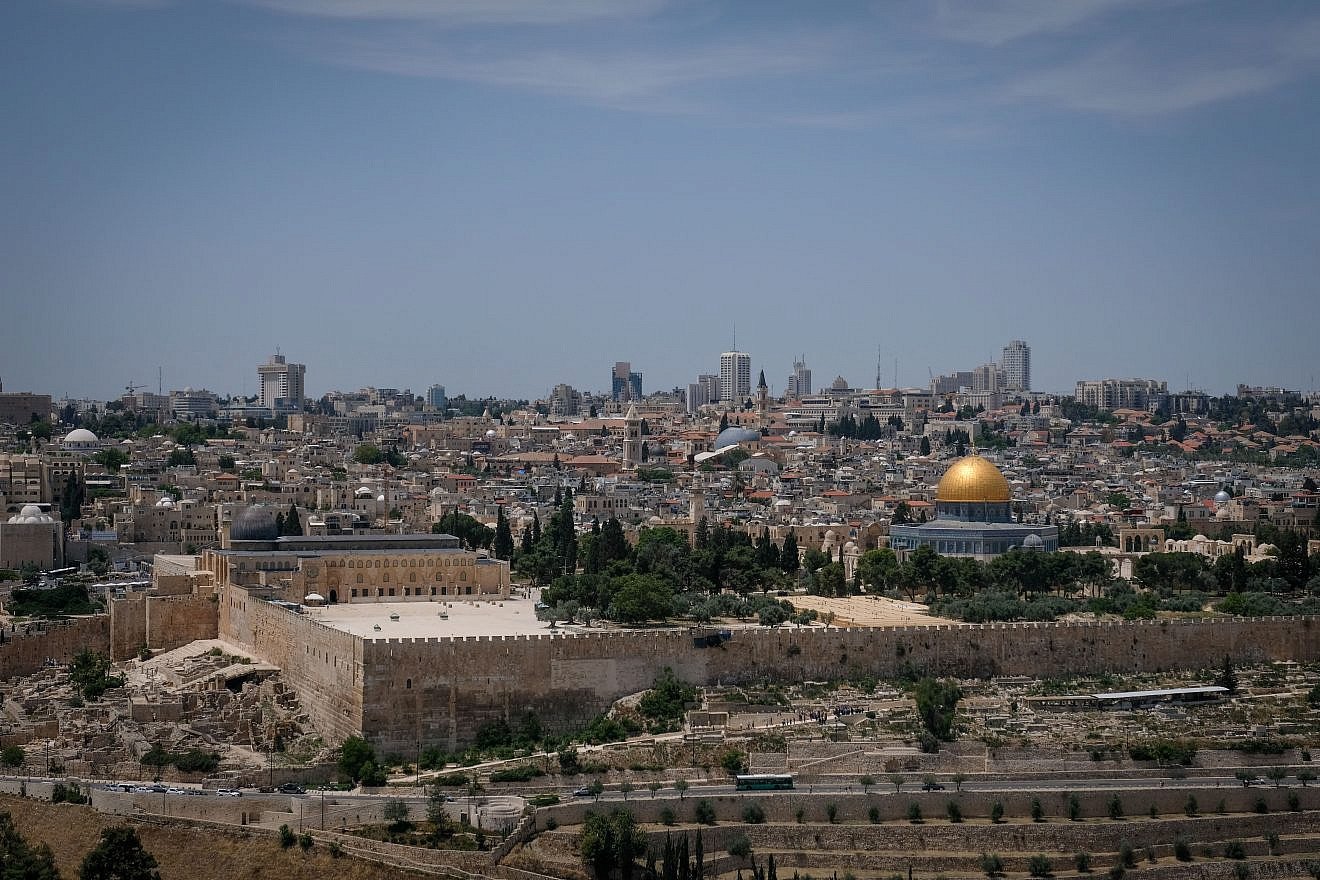 Jerusalem's Old City as seen from the Mount of Olives on April 30, 2018. Credit: Nati Shohat/Flash90.