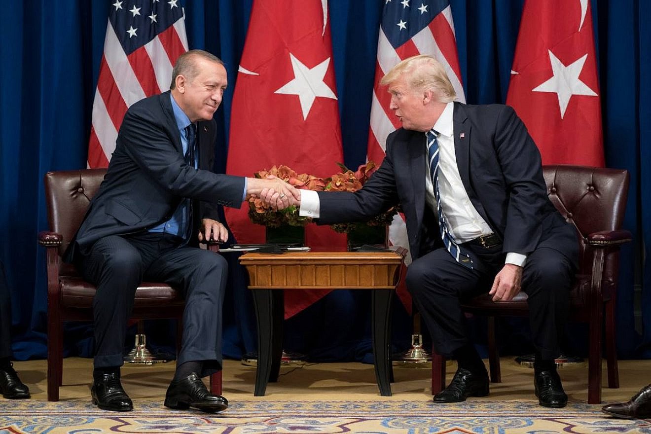U.S. President Donald Trump with Turkish President Recep Tayyip Erdoğan at the sidelines of the United Nations General Assembly in September 2017. Photo by Shealah Craighead/White House.