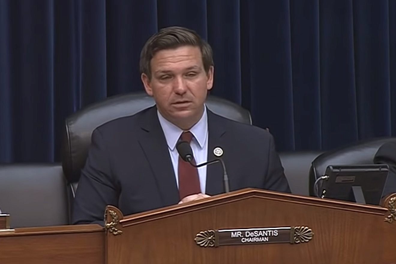 Rep. Ron DeSantis (R-Fla.) speaks at a National Security Subcommittee hearing discussing the potential for American recognition of Israeli sovereignty over the Golan Heights. Credit: Screenshot.