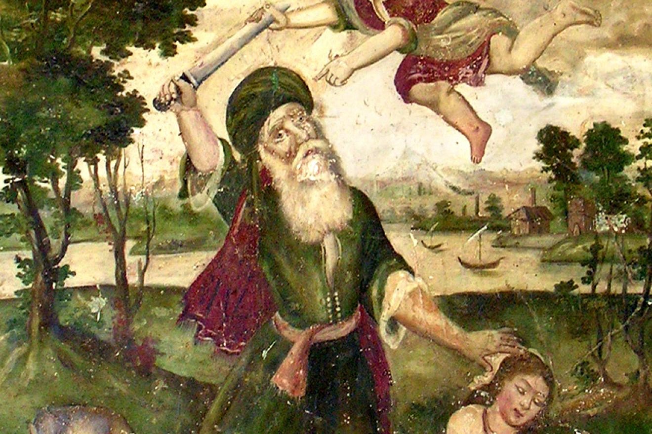 Fresco with the image of Abraham preparing to sacrifice his son, Isaac. Credit: Wikimedia Commons.