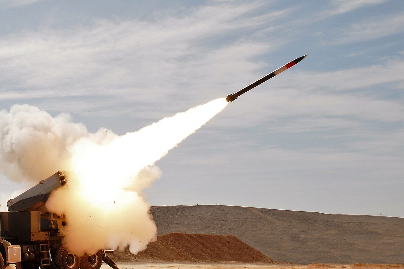 Israel Military Industries’ surface-to-surface Romach (“spear” in Hebrew) rocket. Credit: IMI.