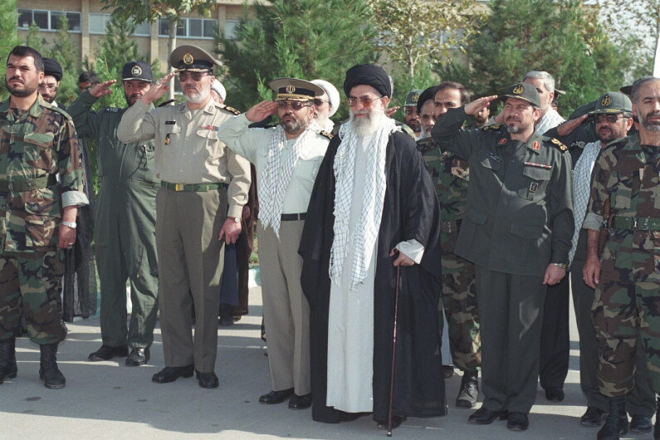 Iranian Supreme Leader Ayatollah Ali Khamenei with the Islamic Revolutionary Guard Corps. Credit: Wikimedia Commons.