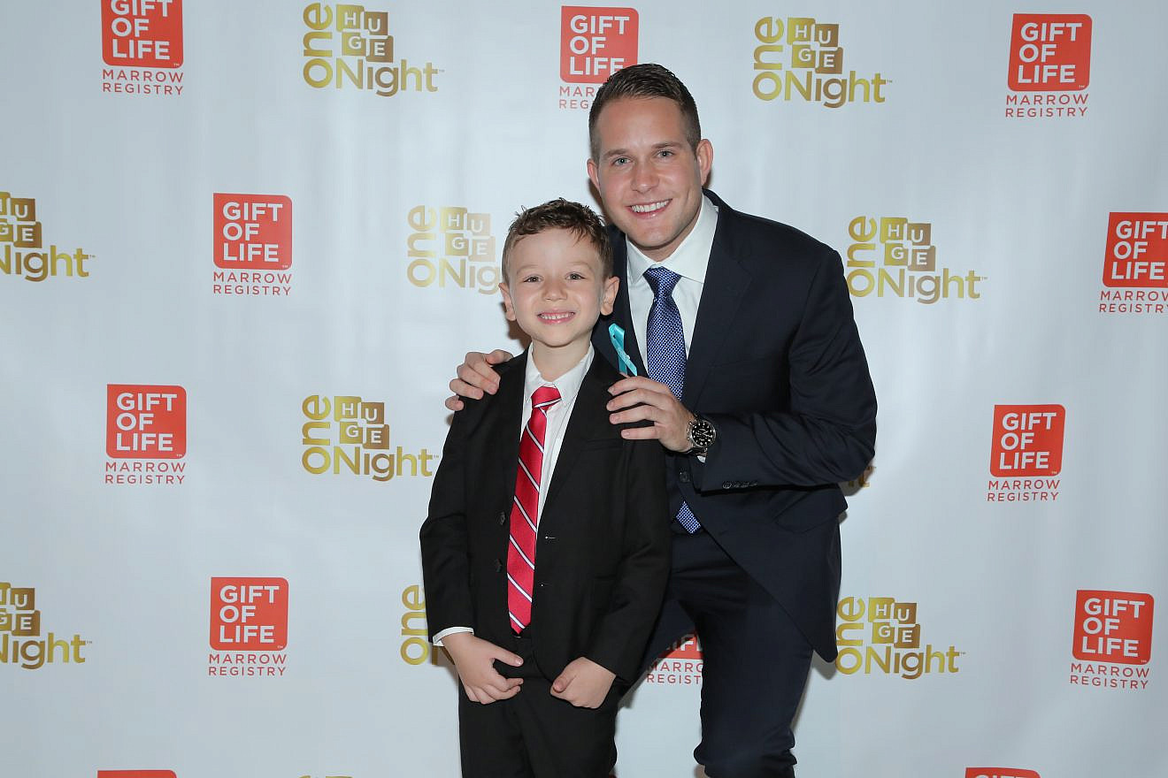 Gift of Life Marrow registry donor Alex Weiss of Fort Lauderdale, Fla., with recipient Idan Zablocki, 6, of New York City. Credit: David Nicholas Photography.