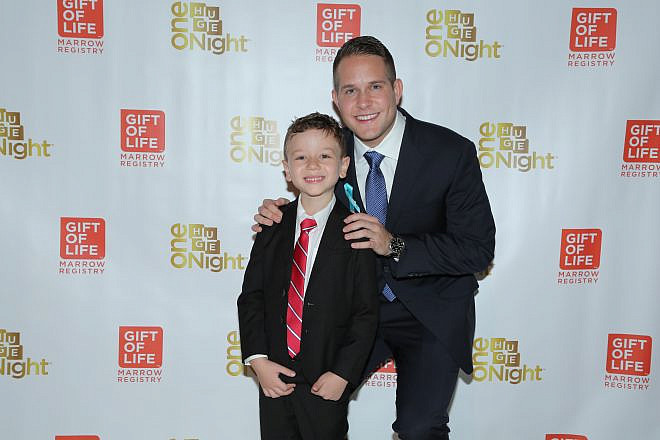 Gift of Life Marrow registry donor Alex Weiss of Fort Lauderdale, Fla., with recipient Idan Zablocki, 6, of New York City. Credit: David Nicholas Photography.