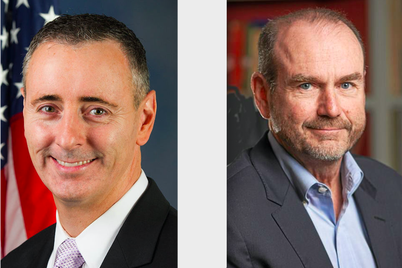 Rep. Ryan Fitzpatrick (R-Pa.) and Democratic congressional nominee Scott Wallace. Credit: Screenshot.