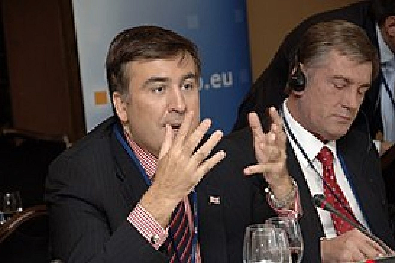 Georgia’s former president (left), Mikheil Saakashvili. Credit: Wikipedia.