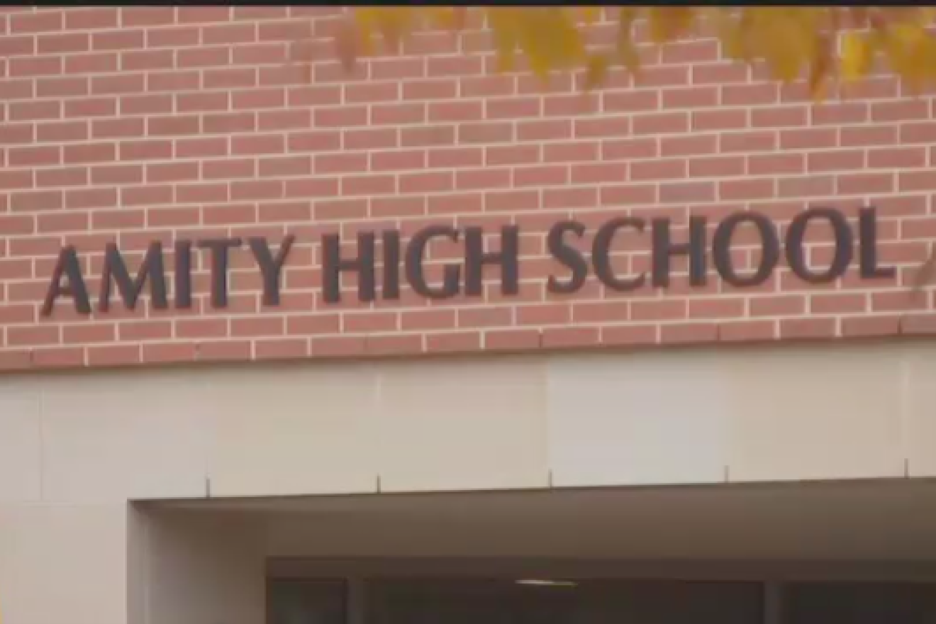 Amity High School in Woodbridge, Conn., where there have been alleged cases of anti-Semitism. Credit: Screenshot: