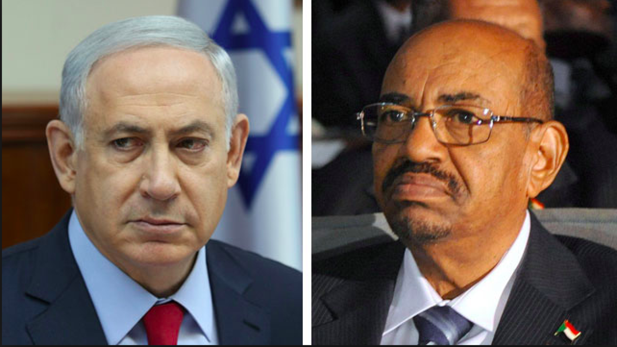 Israeli Prime Minister Benjamin Netanyahu and Sudanese President Omar al-Bashir in 2018. Source: Screenshot.