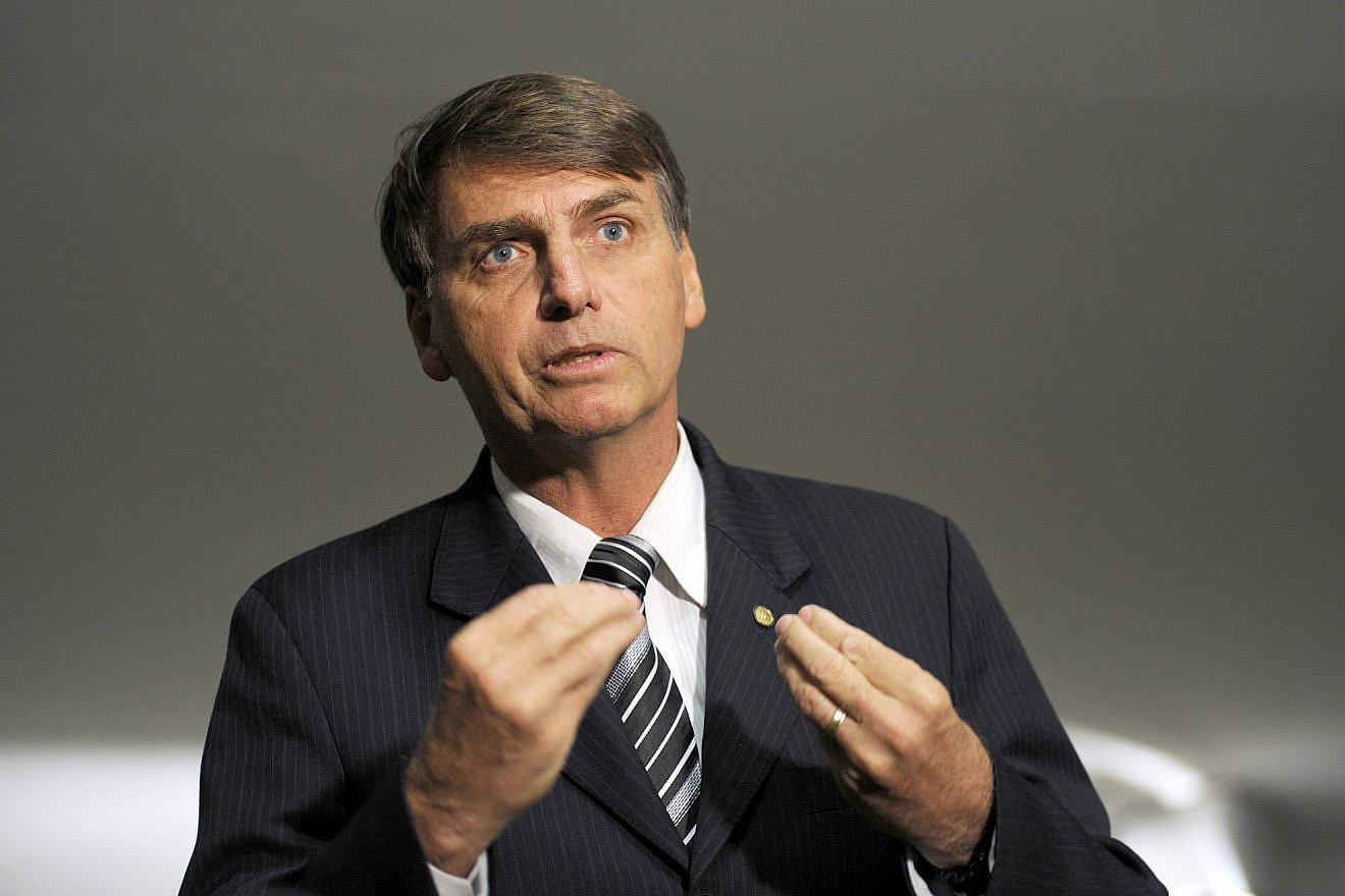 Brazilian President Jair Bolsonaro, a right-wing anti-establishment figure who has promised to upend the status quo in the country, including improving ties with Israel. Credit: Wikimedia Commons.