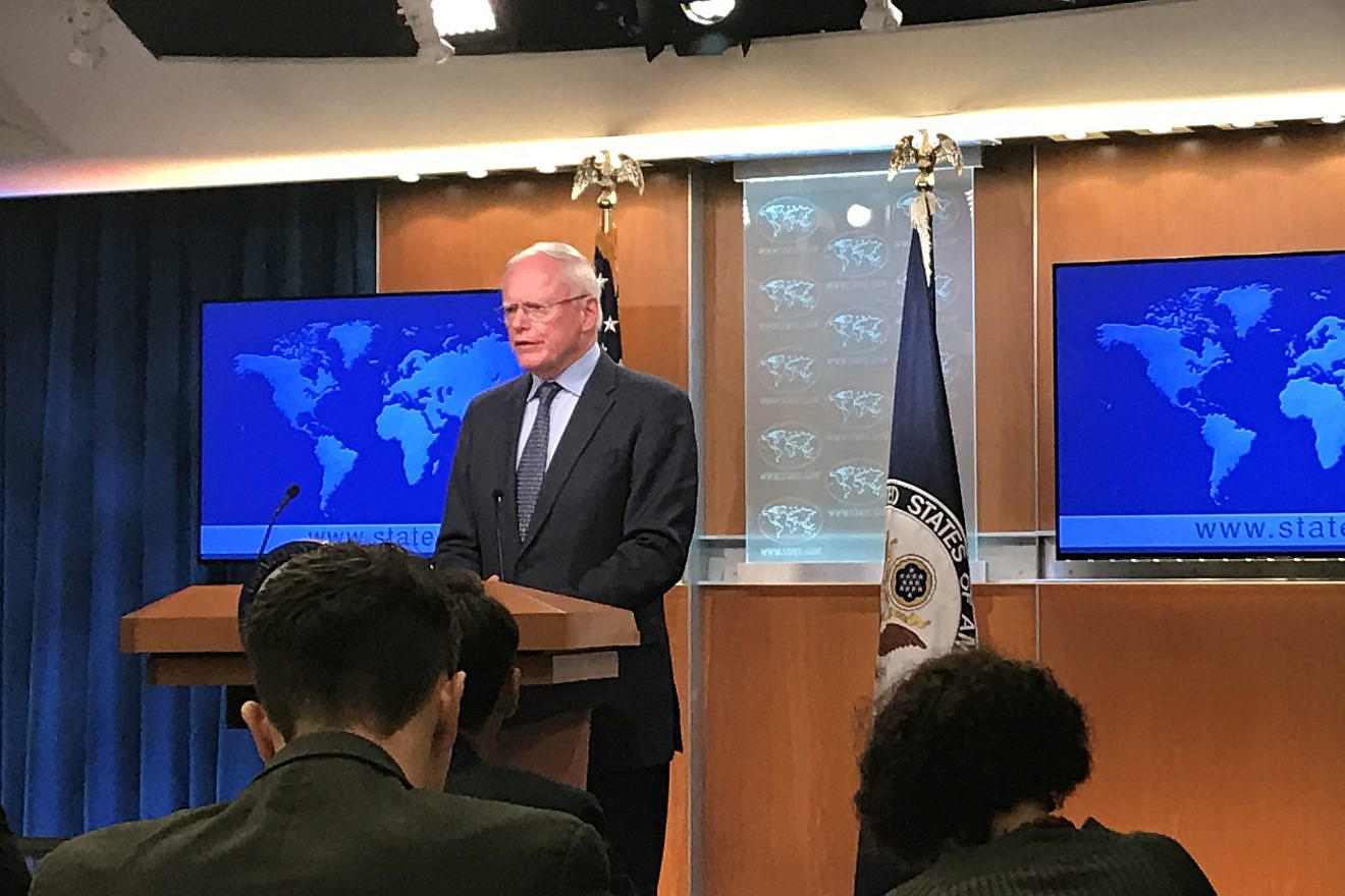 U.S. Special Representative for Syria Engagement James Jeffrey addresses reporters at the U.S. State Department in Washington, D.C., on Nov. 14, 2018. Credit: Jackson Richman/JNS.