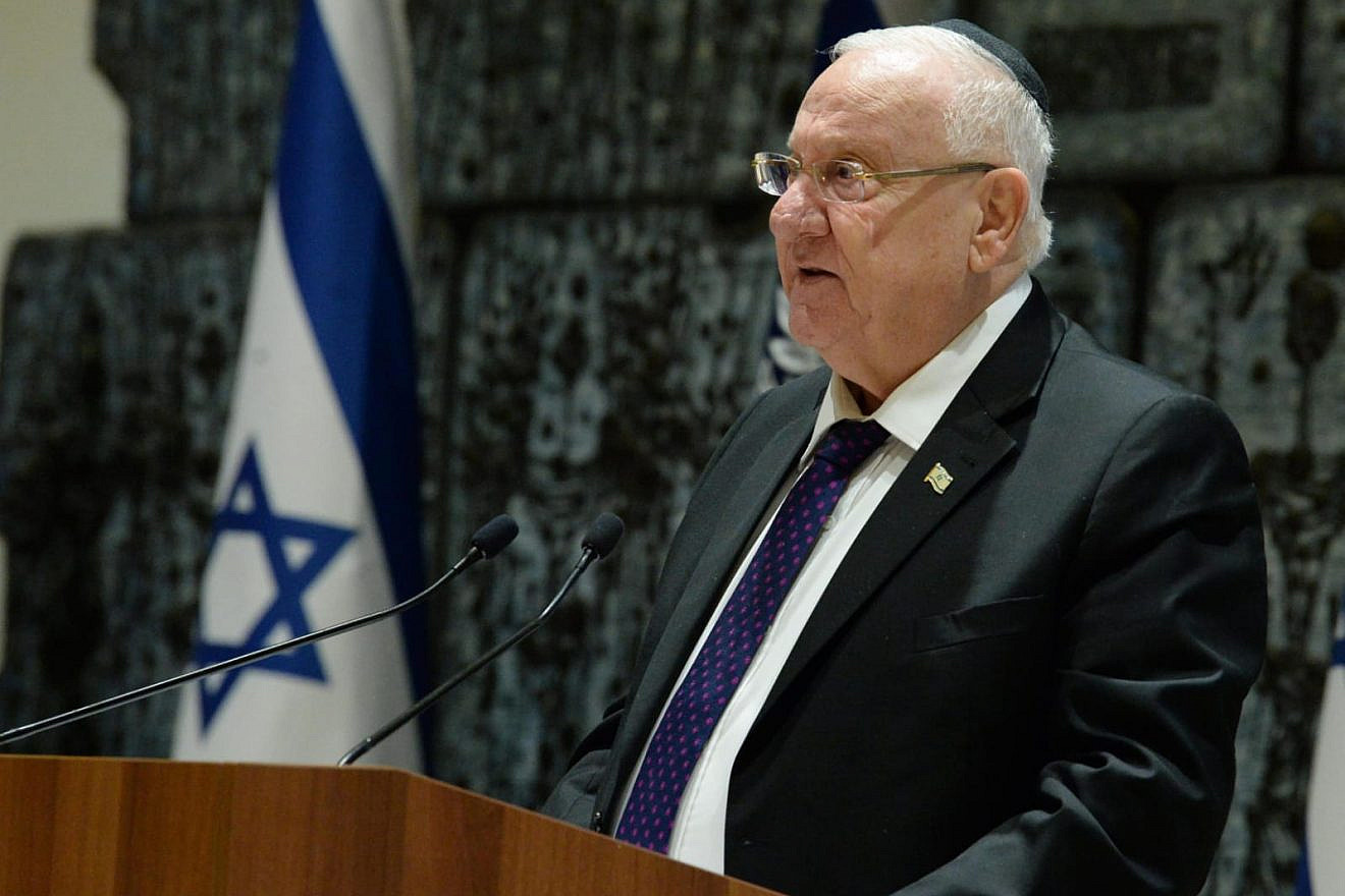 Israeli President Reuven Rivlin addresses Christian leaders at a traditional New Year’s reception at his official residence on Dec. 27, 2018. Credit: Mark Neiman/GPO.